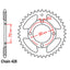 REAR SPROCKET - STEEL 45T 428P (32-45Q-45)