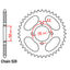 REAR SPROCKET - STEEL 38T 520P (32-103-38)