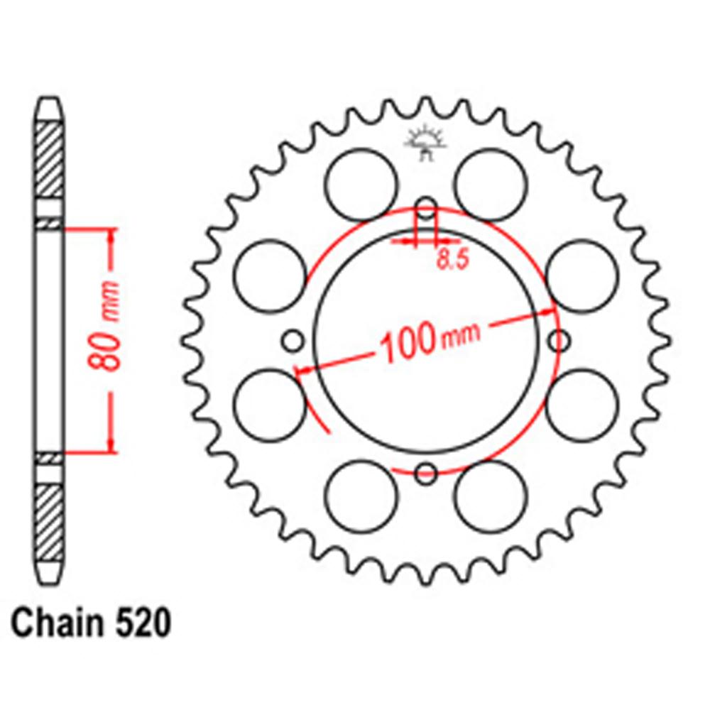 REAR SPROCKET - STEEL 39T 520P D/D (32-113-39)