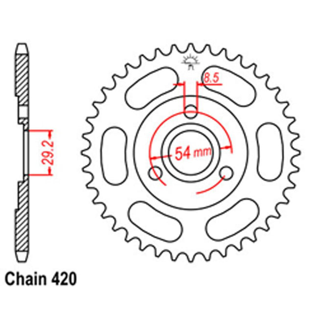 REAR SPROCKET - STEEL 37T 420P (32-120-37) Hover Image