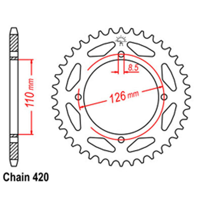 REAR SPROCKET - STEEL 48T 420P (32-152-48) Hover Image