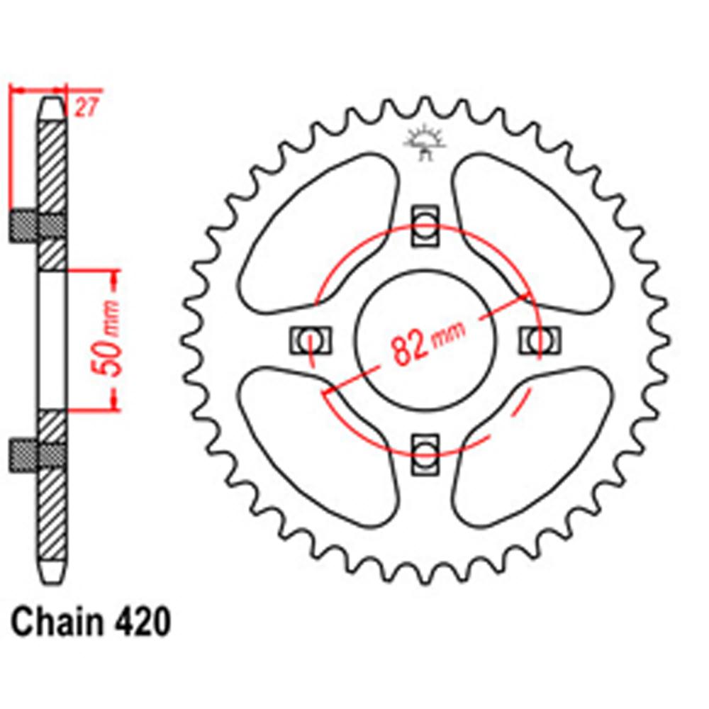 REAR SPROCKET - STEEL 36T 420P (32-153-36)