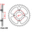 REAR SPROCKET - STEEL 44T 420P (32-153-44)