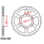 REAR SPROCKET - STEEL 45T 520P (32-163-45)