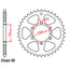 REAR SPROCKET - STEEL 42T 530P (32-165-42)