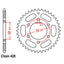 REAR SPROCKET - STEEL 37T 428P (32-173-37)