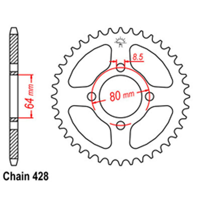 REAR SPROCKET - STEEL 36T 428P Hover Image