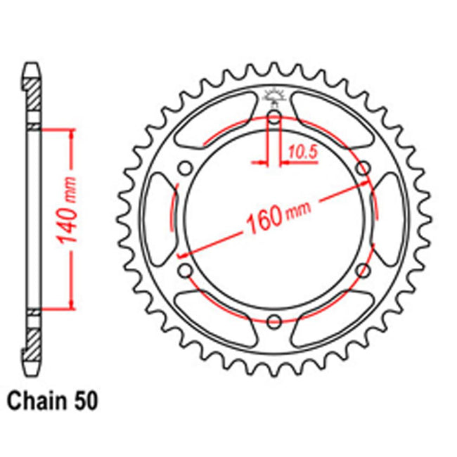 REAR SPROCKET - STEEL 49T 530P Hover Image