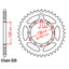 REAR SPROCKET - STEEL 46T 520P D/D (32-K53-46)