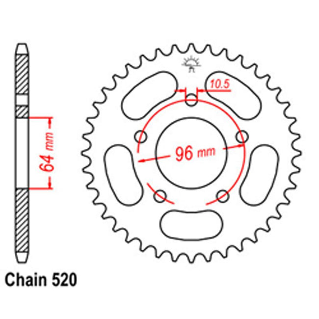 REAR SPROCKET - STEEL 50T 520P (32-KA2-50) Hover Image
