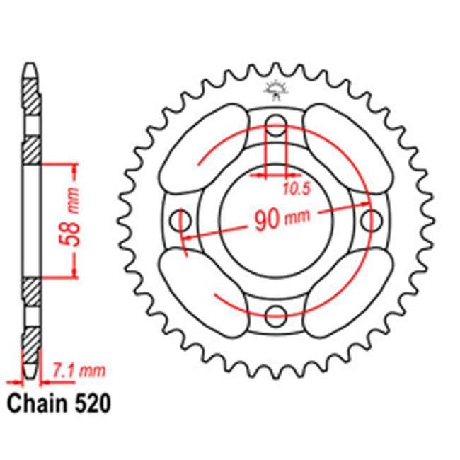 REAR SPROCKET - STEEL 31T 520P Hover Image