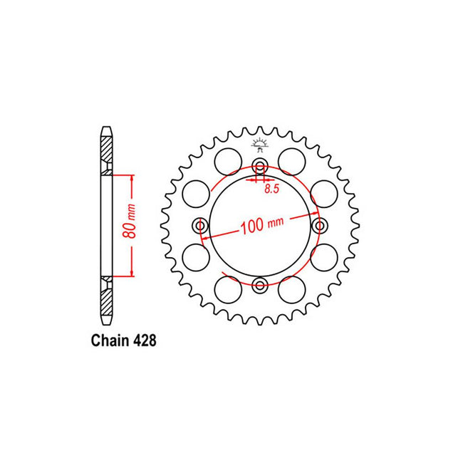 REAR SPROCKET - STEEL 49T 428P (32-KN4-49) Hover Image
