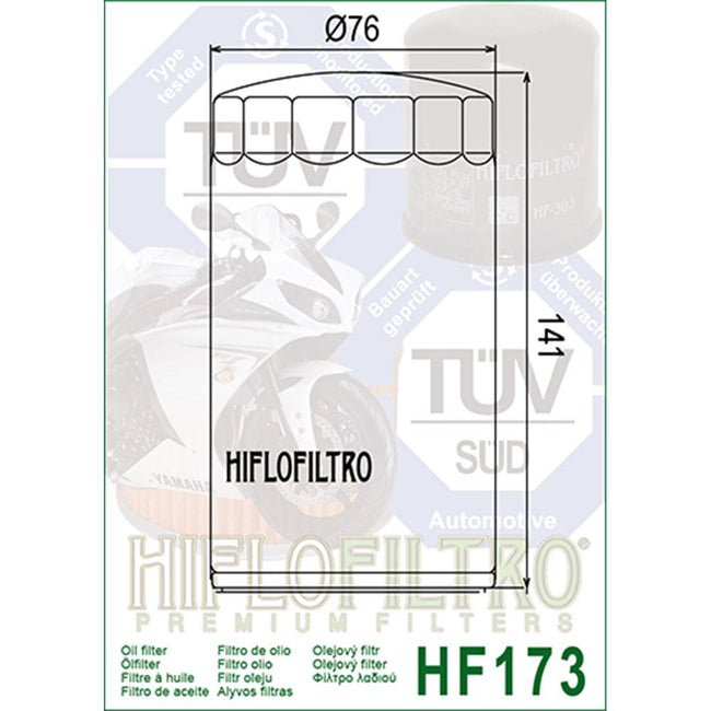 HIFLOFILTRO - OIL FILTER  HF173C CHROME Main Image