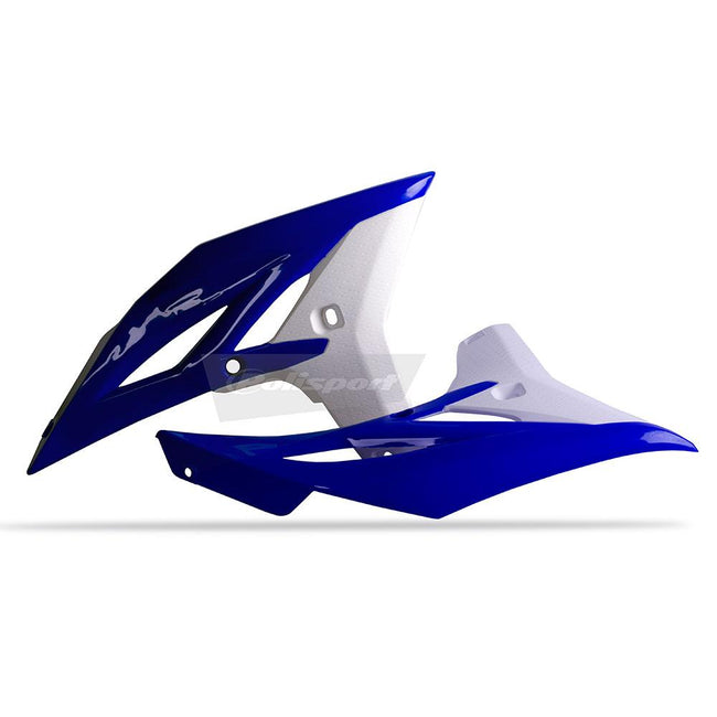 POLISPORT RADIATOR SHROUDS YAMAHA YZ250F 10-13/WR450F 12-15 - BLUE/WHITE Hover Image