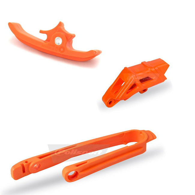 POLISPORT CHAIN GUIDE & SLIDER KIT KTM EXC/EXC-F 17-23 - ORANGE Hover Image