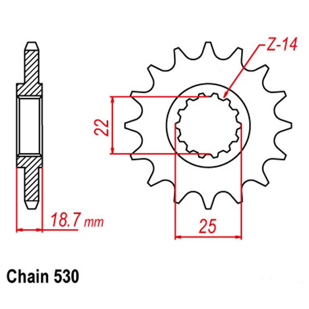 FRONT SPROCKET - STEEL 15T 530P (41-D07-15)
