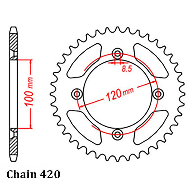 REAR SPROCKET - STEEL 45T 420P (32-02B-45) Hover Image
