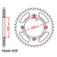 REAR SPROCKET - STEEL 47T 420P (32-02B-47)