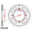 REAR SPROCKET - STEEL 50T 428P (32-209-50)