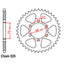 REAR SPROCKET - STEEL 40T 525P (32-301-40)