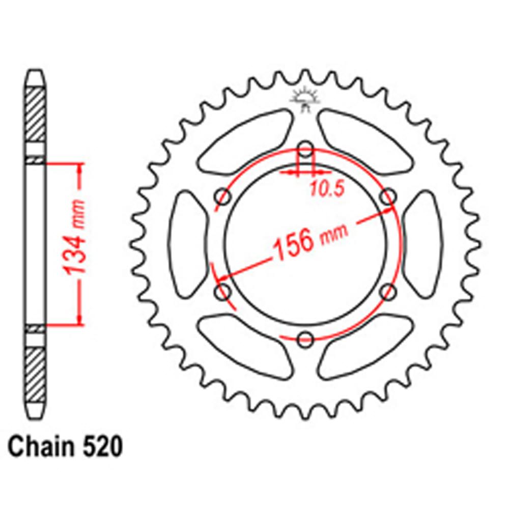 REAR SPROCKET - STEEL 48T 520P (32-319-48)