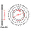 REAR SPROCKET - STEEL 48T 520P (32-319-48)