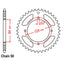 REAR SPROCKET - STEEL 34T 530P (32-323-34)