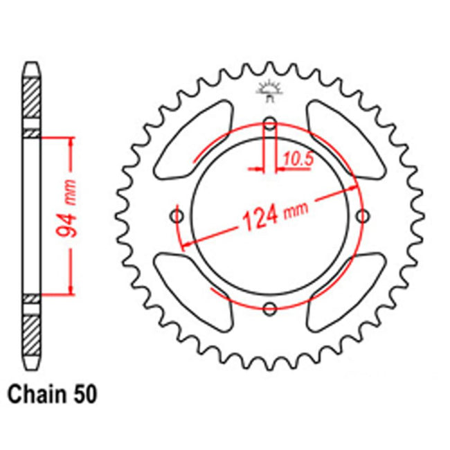 REAR SPROCKET - STEEL 34T 530P (32-323-34) Hover Image