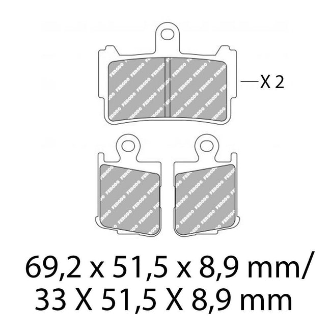FERODO Disc Pad Set - FDB2259 ST Sinter Grip Sintered Compound - Road Hover Image