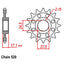 FRONT SPROCKET - STEEL 15T 520P (41-D08-15)
