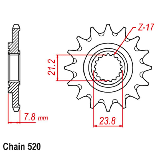 FRONT SPROCKET - STEEL 14T #520 Hover Image