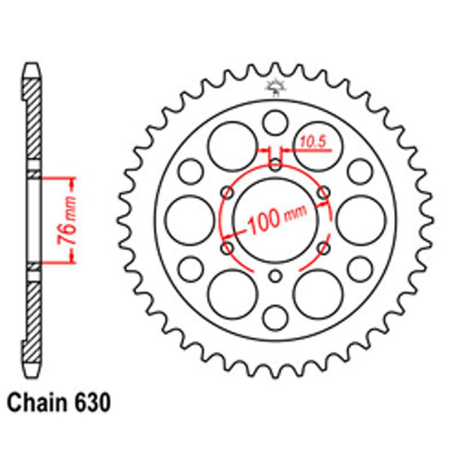 REAR SPROCKET - STEEL 42T 630P Hover Image