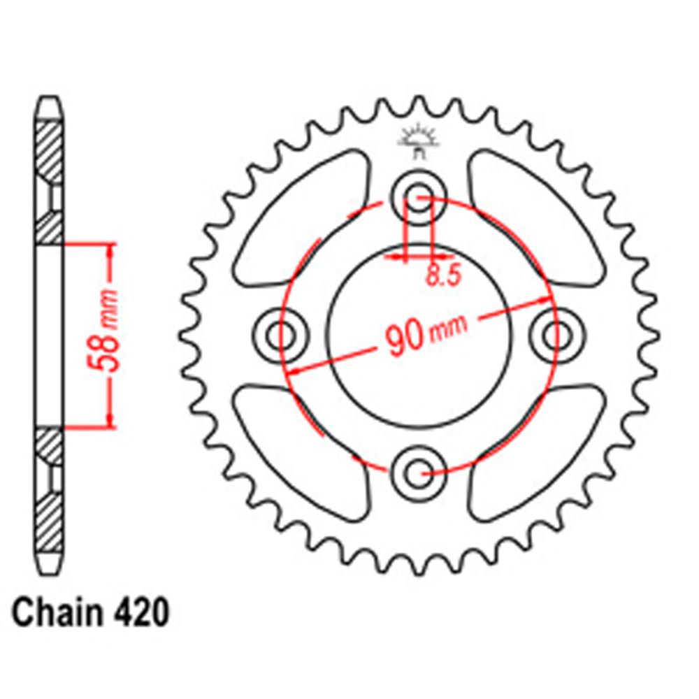 REAR SPROCKET - STEEL 37T 420P (32-700-37)