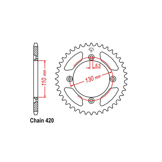 REAR SPROCKET - STEEL 50T 420P (32-G4C-50) Hover Image