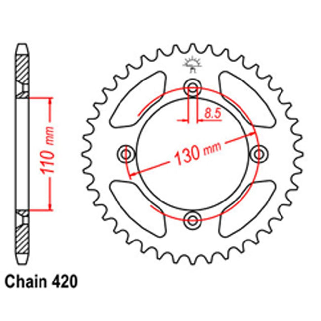 REAR SPROCKET - STEEL 55T 420P Hover Image