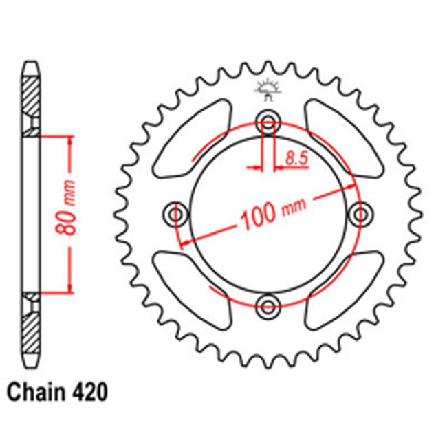REAR SPROCKET - STEEL 47T 420P (32-GC4-47) Hover Image
