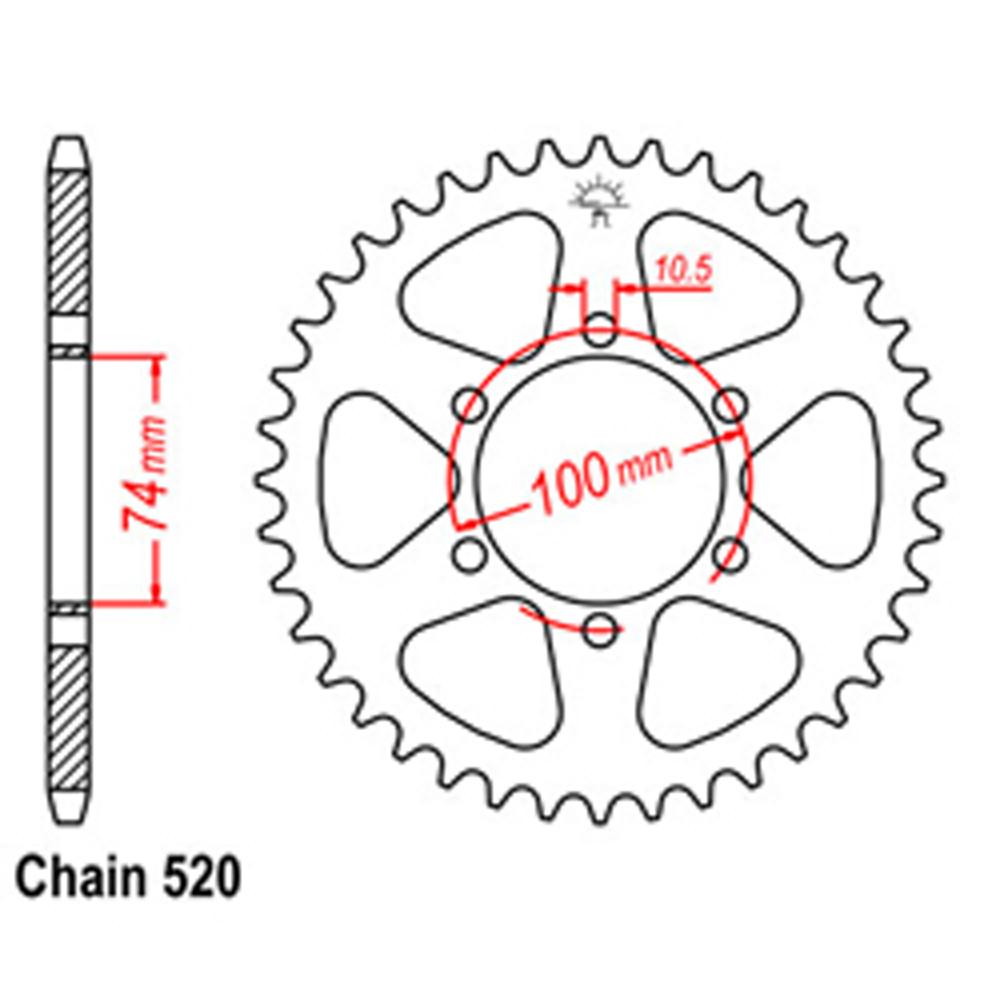 REAR SPROCKET - STEEL 46T 520P (32-HY2-46)