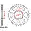 REAR SPROCKET - STEEL 46T 520P (32-HY2-46)