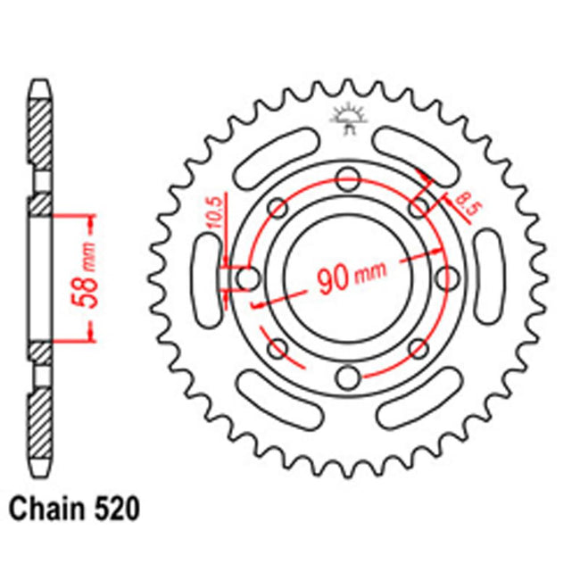 REAR SPROCKET - STEEL 38T 520P D/D (32-362-38) Hover Image