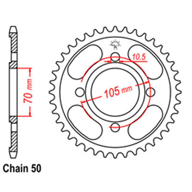 REAR SPROCKET - STEEL 38T 530P (32-367-38) Hover Image