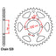 REAR SPROCKET - STEEL 47T 520P D/D (32-374-47)