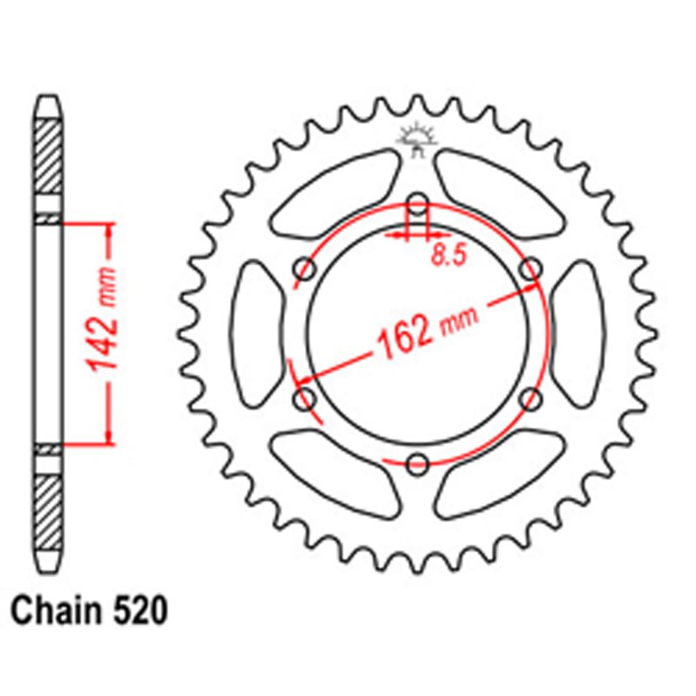 REAR SPROCKET - STEEL 48T 520P (32-400-48)