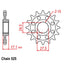 FRONT SPROCKET - STEEL 16T 525P (41-D09-16)