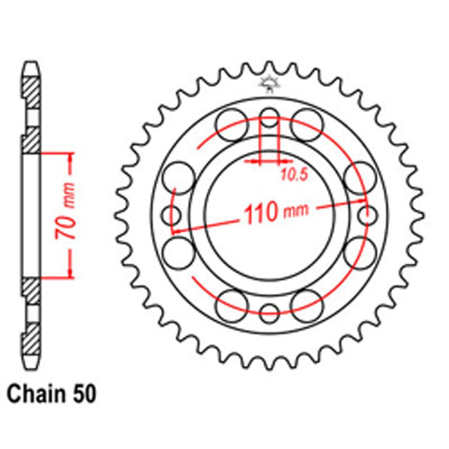 REAR SPROCKET - STEEL 36T 530P Hover Image