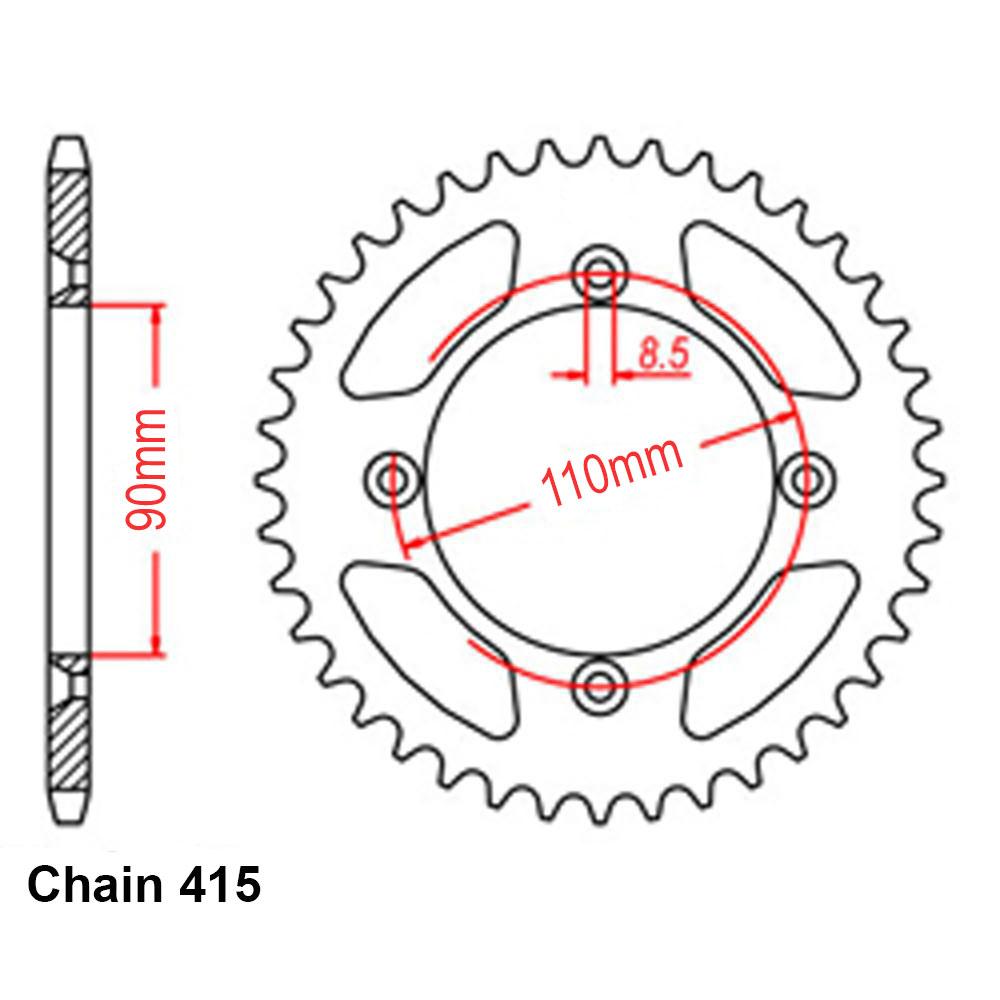 REAR SPROCKET - STEEL 38T 415P – Nippon Performance