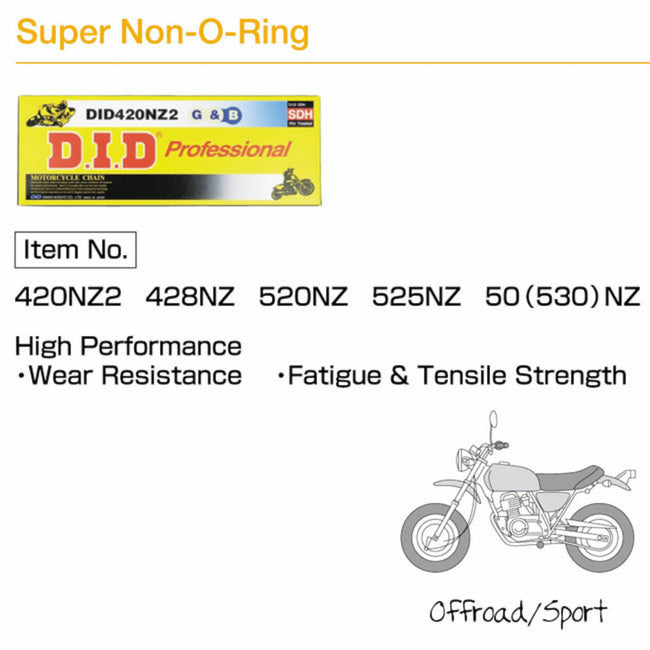 D.I.D Drive Chains - 520NZ-126 FB - Super Heavy Duty Hover Image