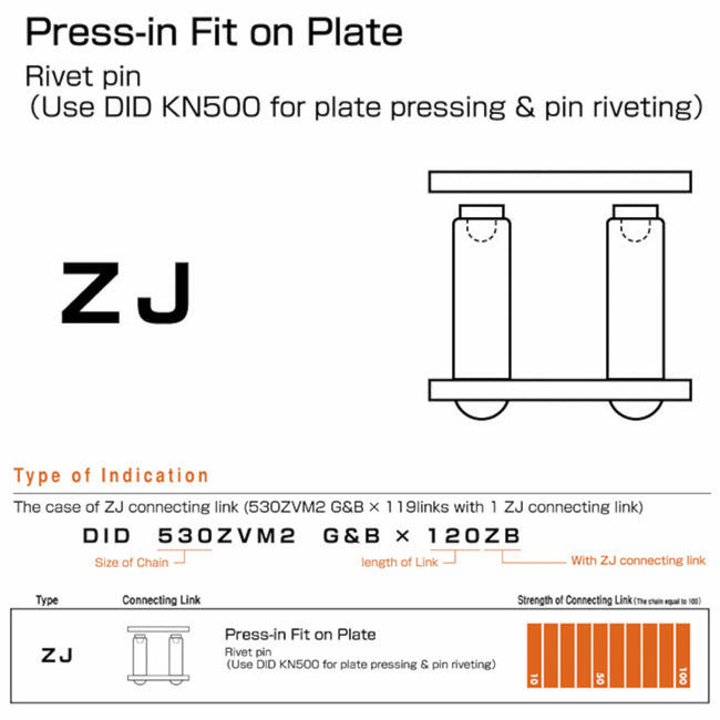 D.I.D Conlinks - 520ERV2 ZJ Rivet - Gold Hover Image