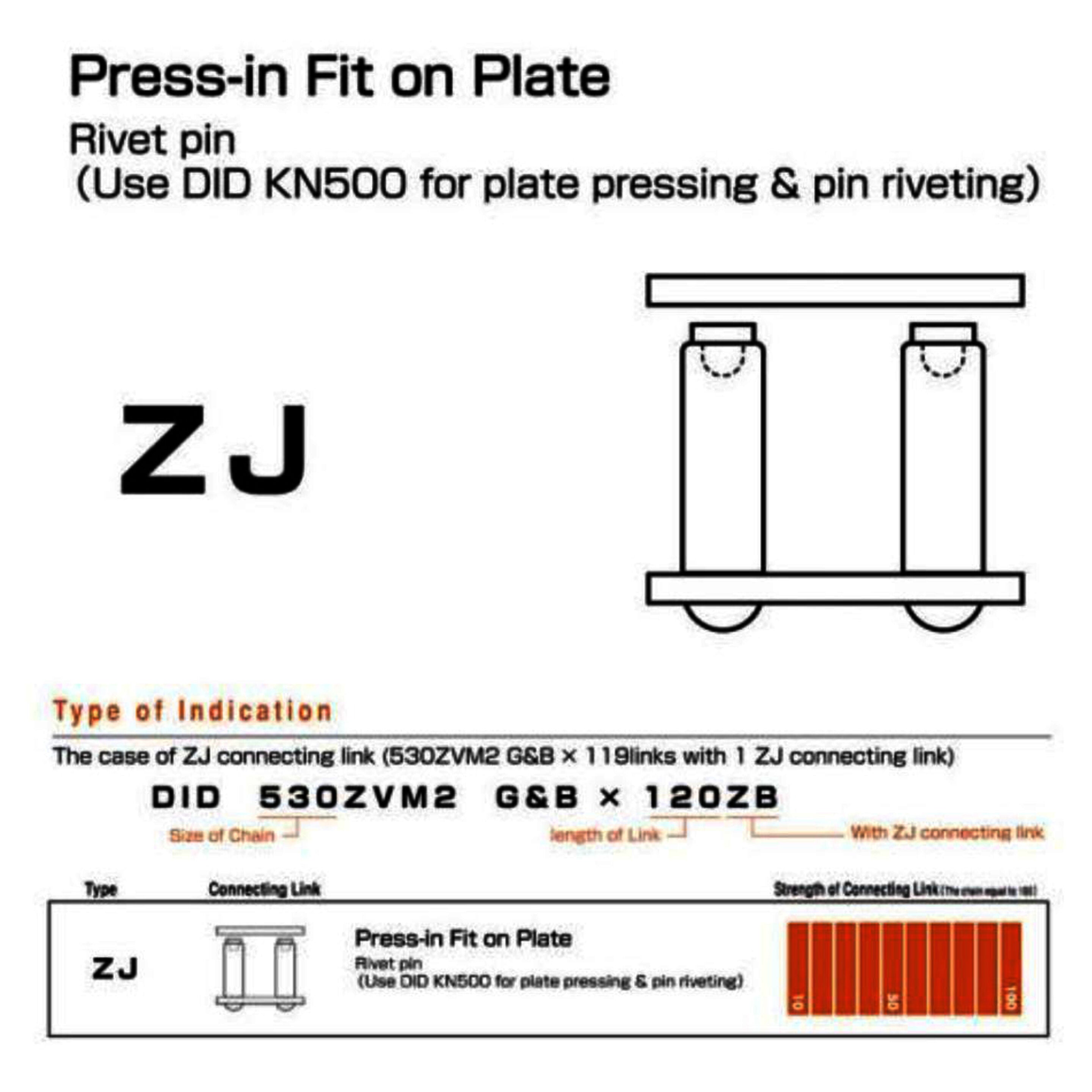 D.I.D Conlinks - 15 ZJ Rivet - Gold