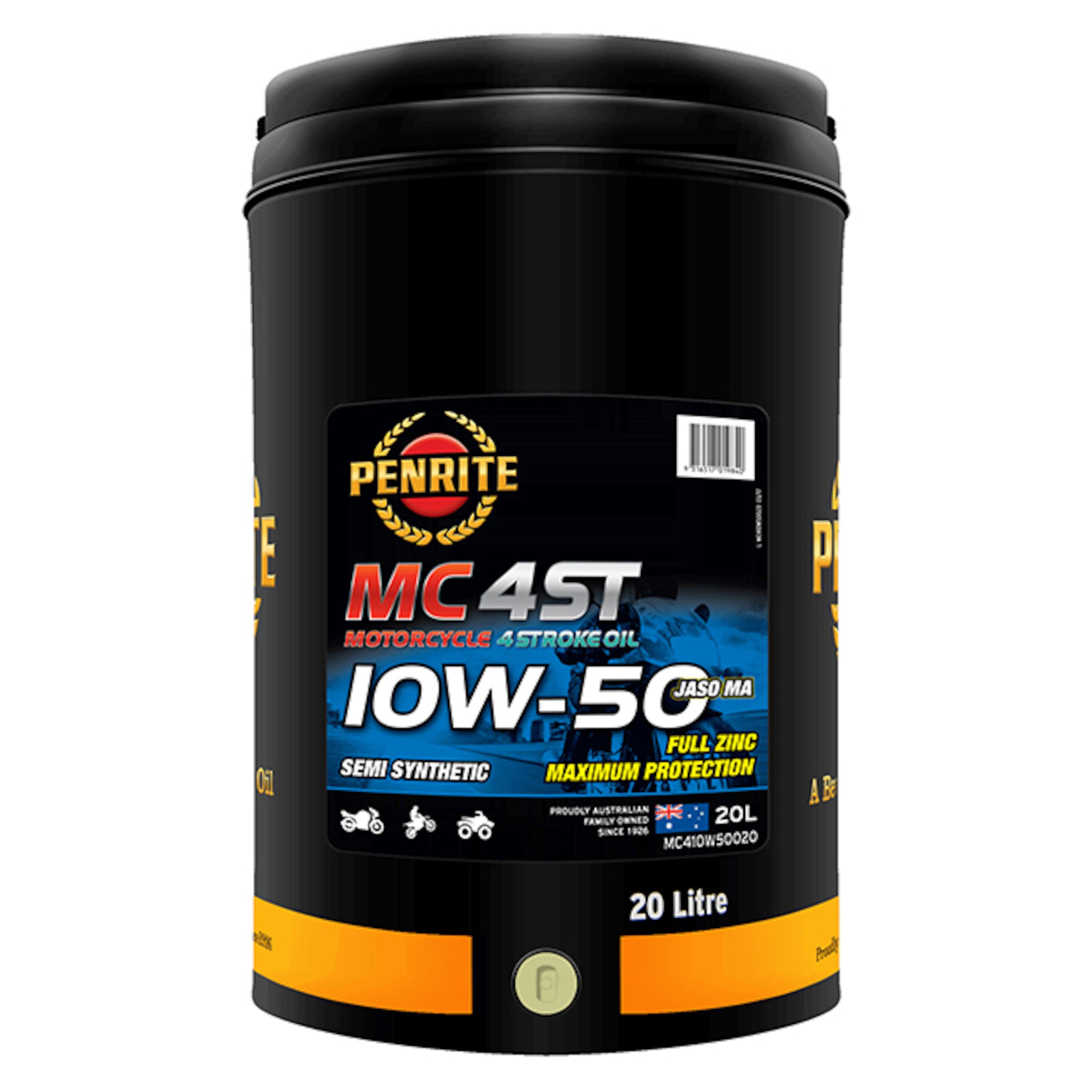 Penrite MC-4ST 10W-50 Semi Synthetic 4 Stroke Oil 20L