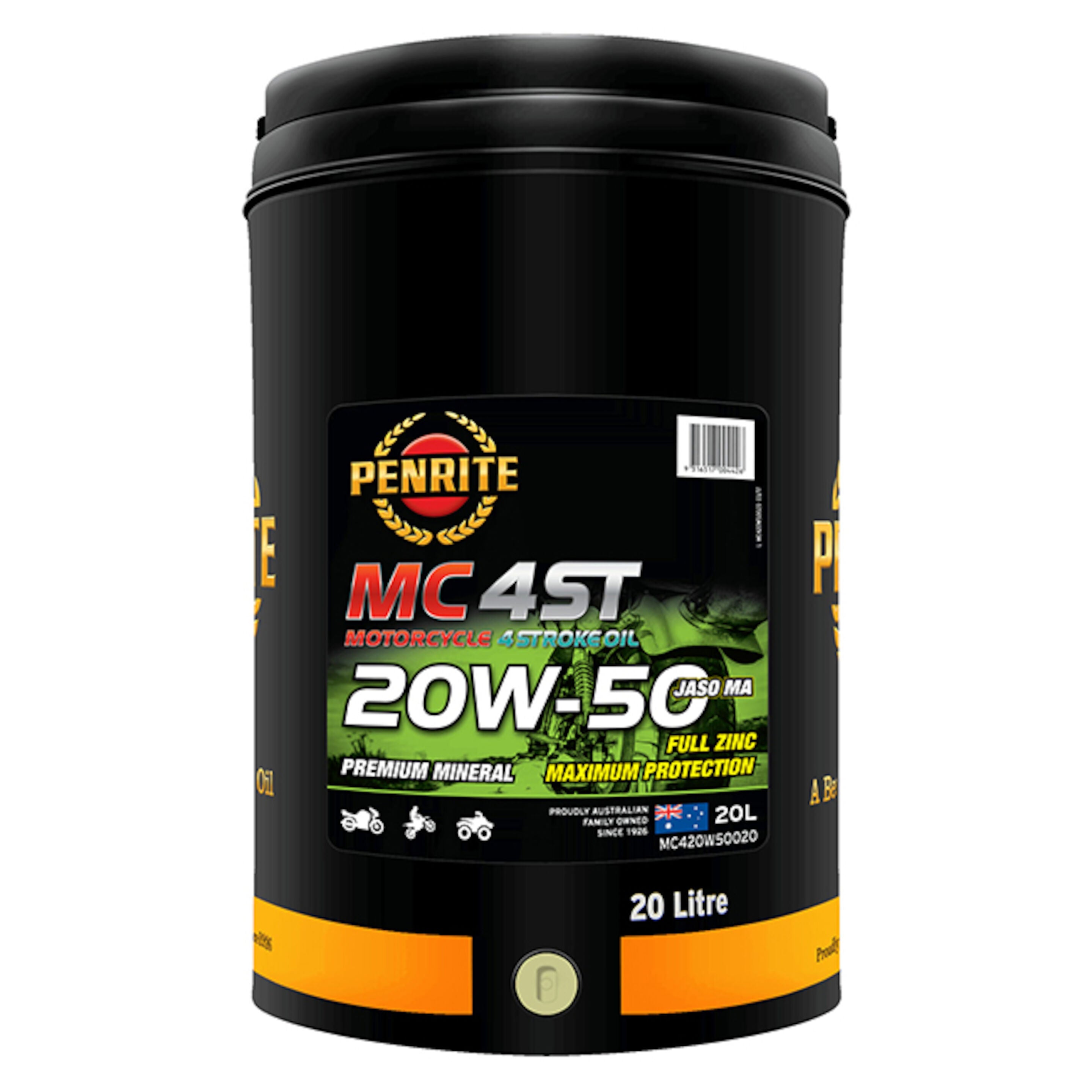 Penrite MC-4ST 20W-50 Mineral 4 Stroke Oil 20L